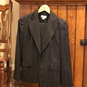 Ann Taylor Gray Suit Jacket and Pants